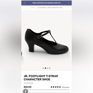 Capezio jr footlight t-strap character shoe